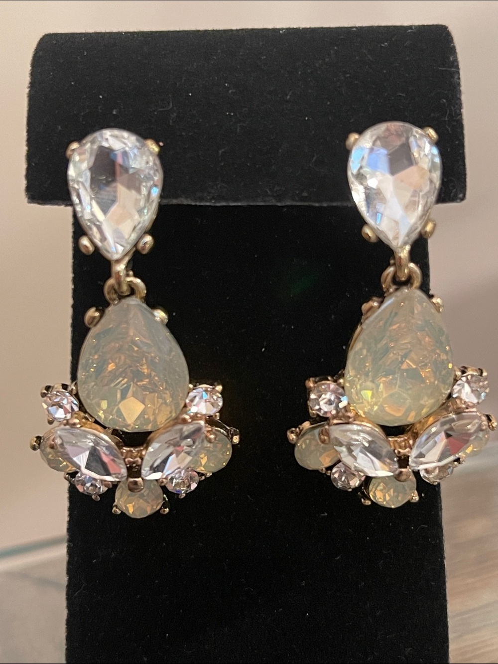 Vintage Style Crystal Drop Statement Earrings
